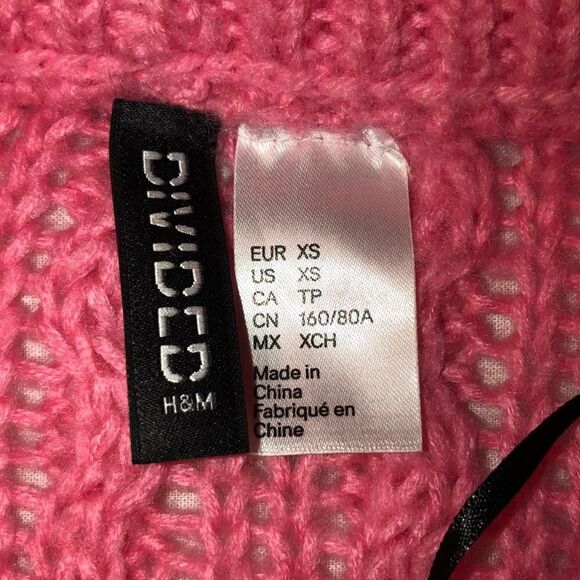H&M Divided XS Cable Knit Pink Crewneck Pullover Sweater - Picture 10 of 11